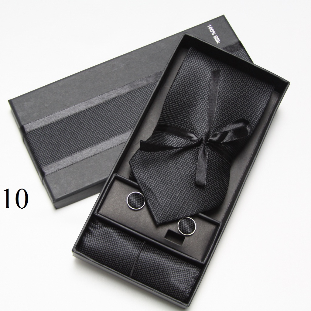 Neck Tie Set Box - Set de Corbata Sólida, Gemelos y