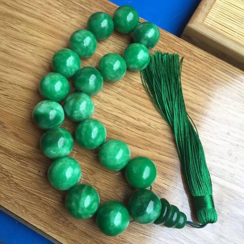 Bead Bracelet Men - Pulsera de Jade verde Natural para