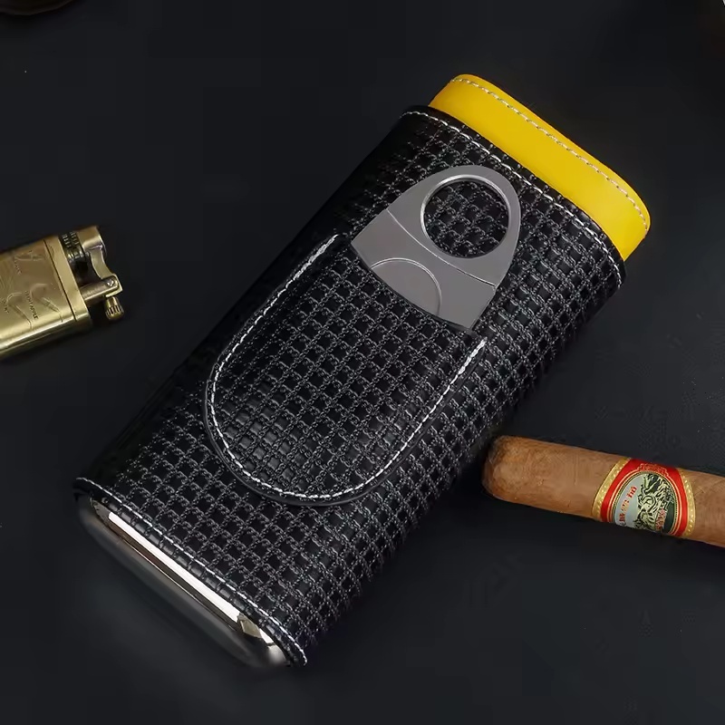 Cigar Cutter Set - Estuche Humidor Portátil de Cuero para