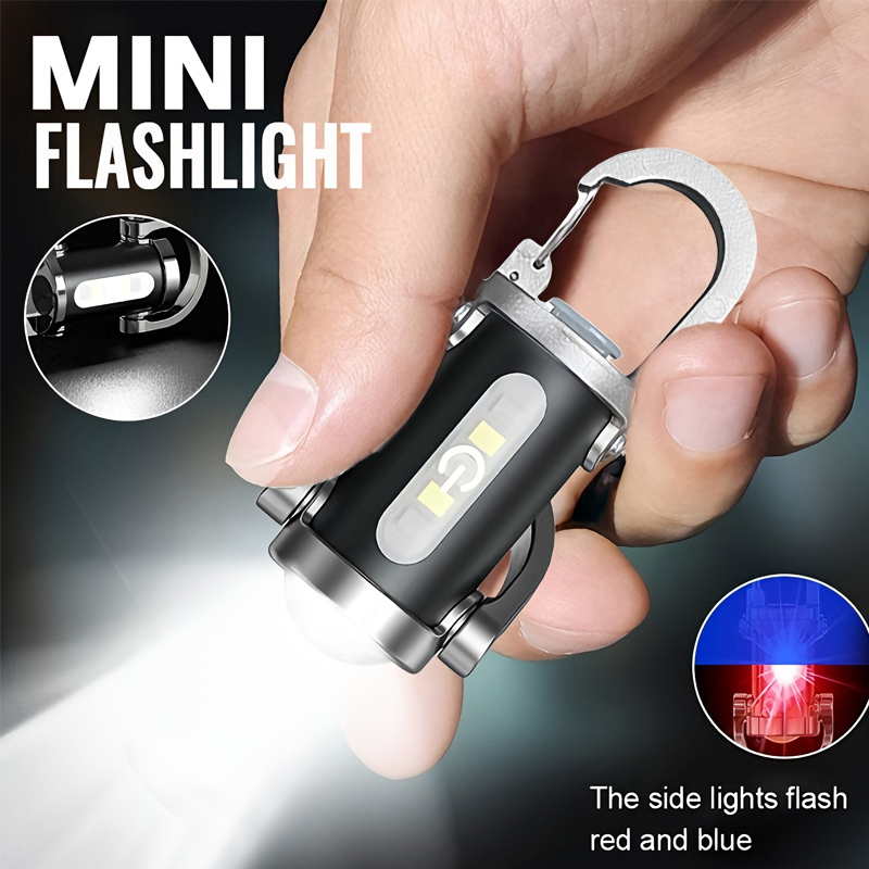 Men Keychain Accessories - Mini llavero linterna recargable de bolsillo