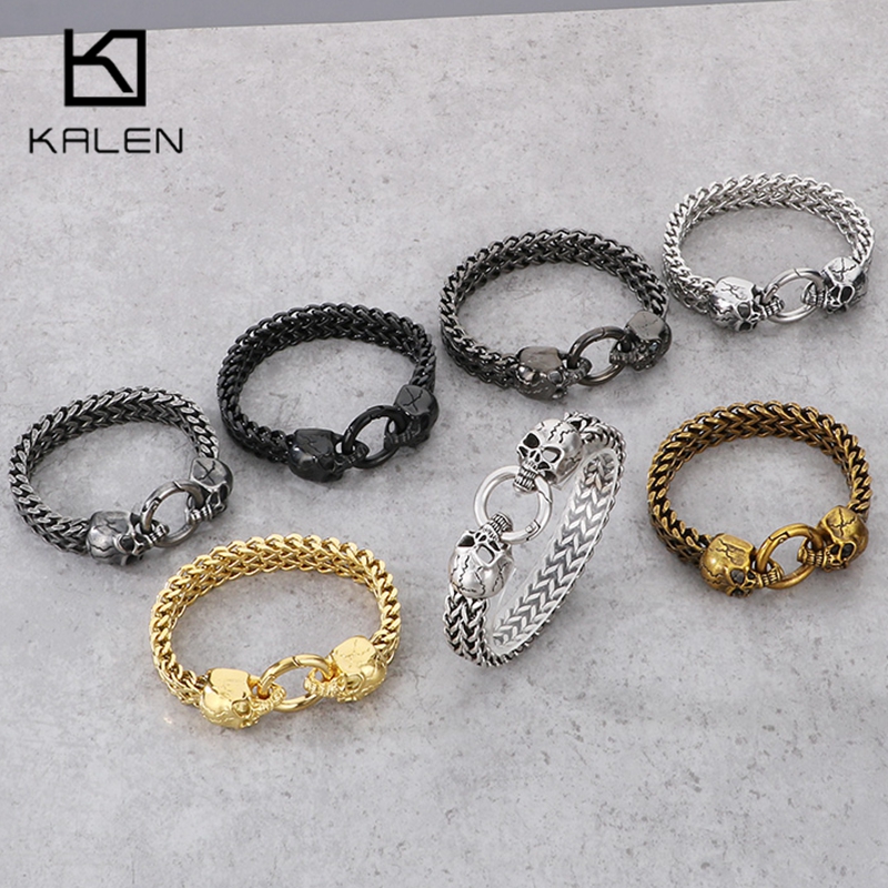 Men Accessories Bd - KALEN-pulsera con dijes de calavera de