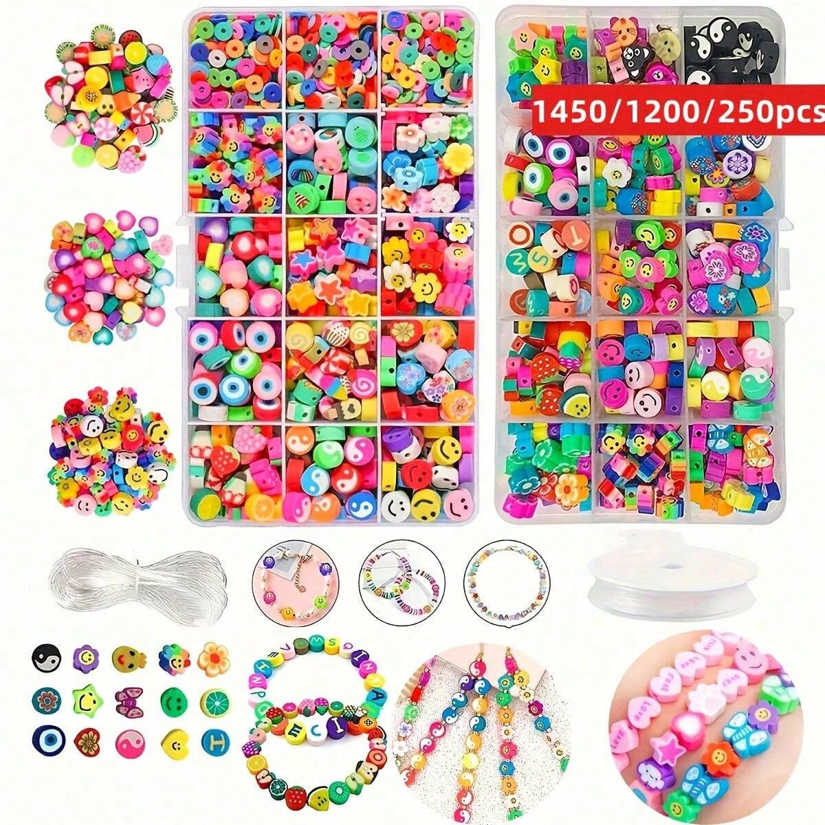 Bead Bracelet Men - Juego de 1450/1200/250 Piezas de Cuentas