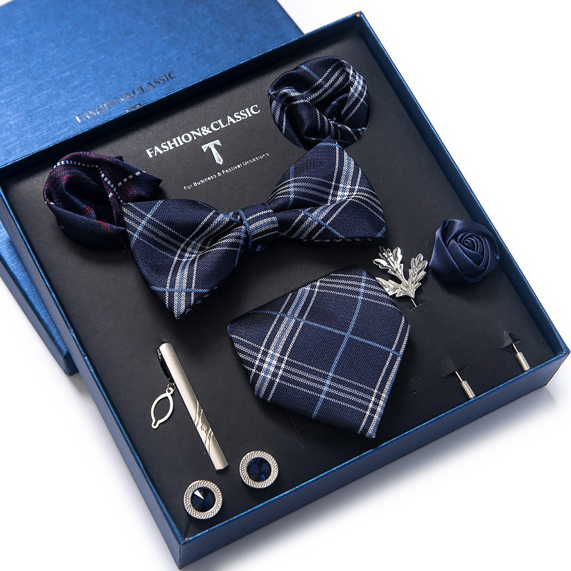 Neck Tie Set Box - Conjunto de gemelos de bolsillo para