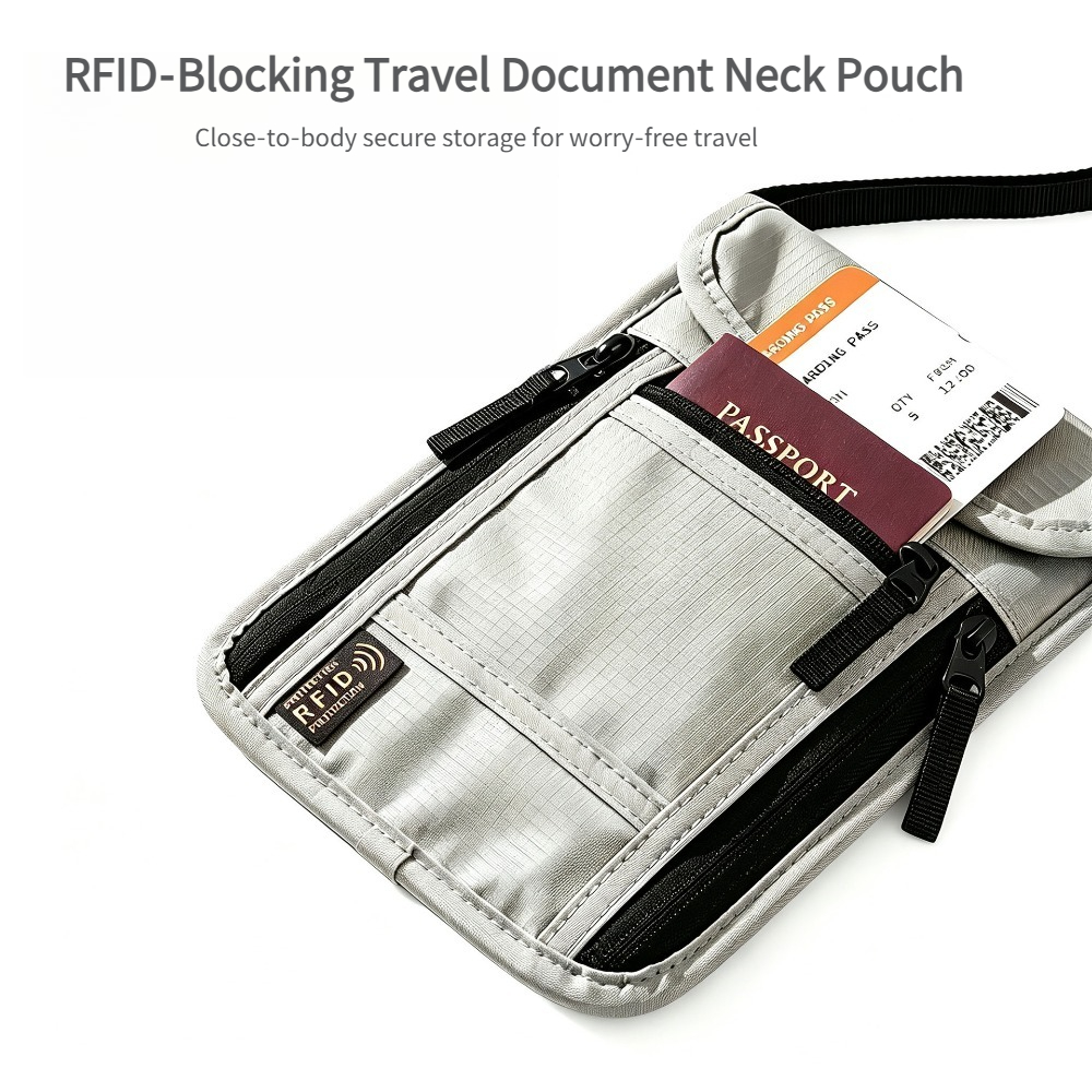 Passport Wallet Rfid - Cartera de Viaje para el Cuello,