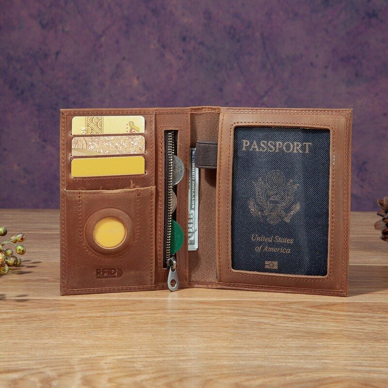 Passport Wallet Rfid - Elegante Porta Pasaportes Unisex de Cuero