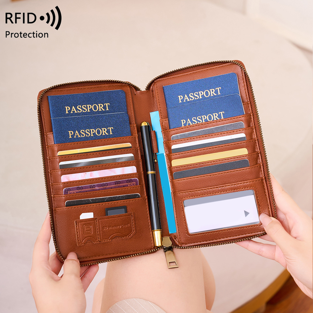 Cartera de Pasaporte con Diseñ - Passport Wallet Rfid reseña y precio