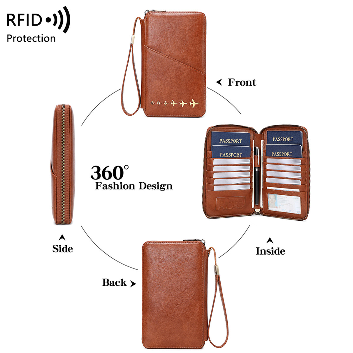 Cartera de Pasaporte con Diseñ - Passport Wallet Rfid reseña y precio