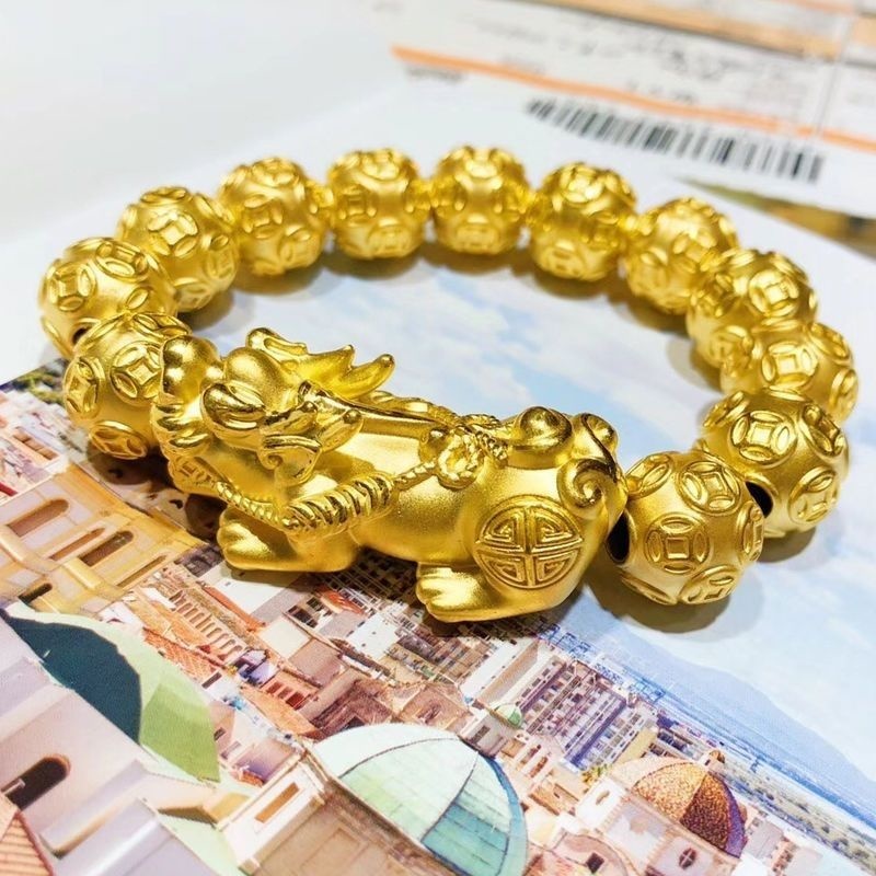 Pulsera de oro 100% auténtico  - Bead Bracelet Men reseña y precio