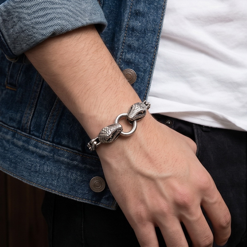Pulsera de Serpiente de Acero  - Men Accessories Bd reseña y precio