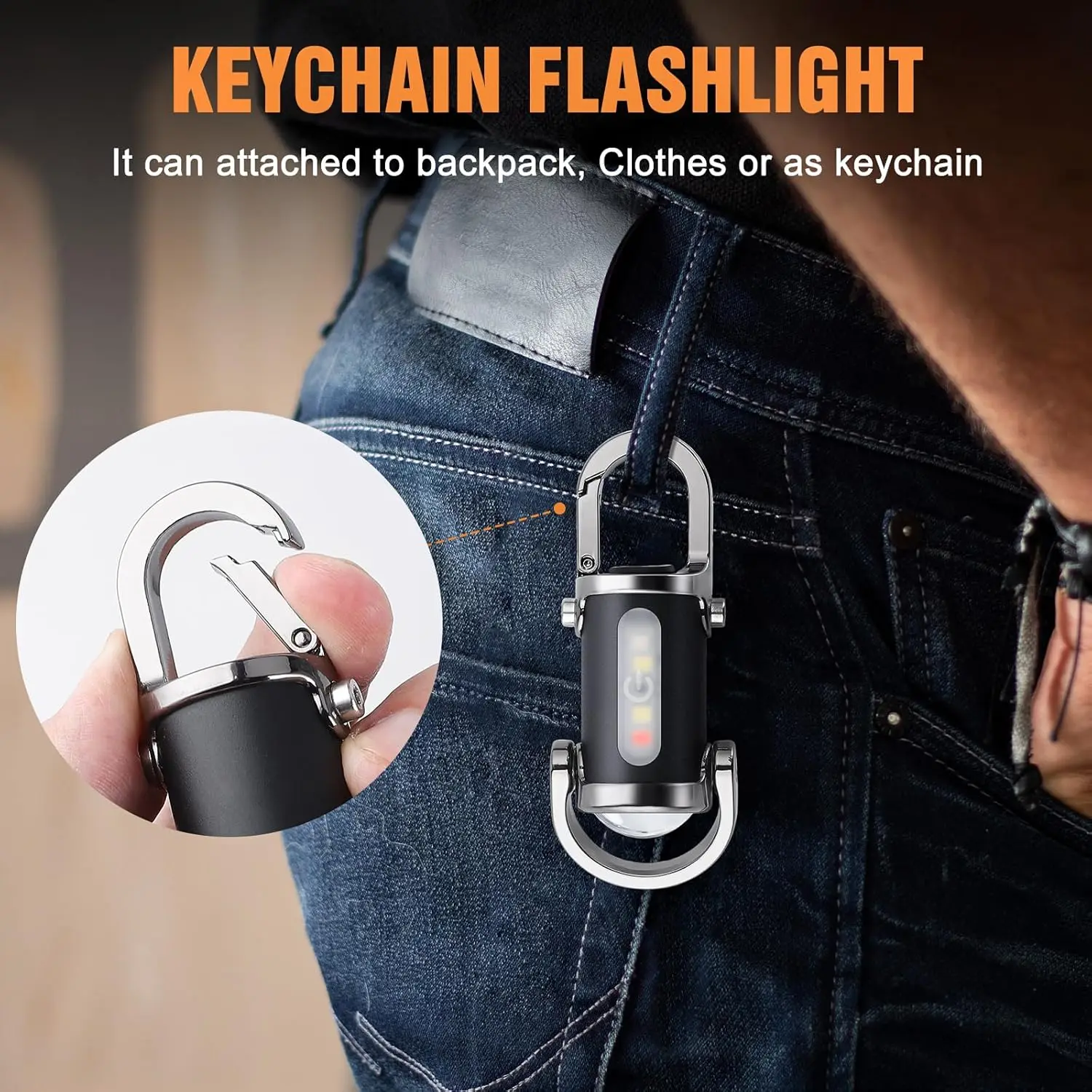 Mini llavero linterna recargab - Men Keychain Accessories reseña y precio